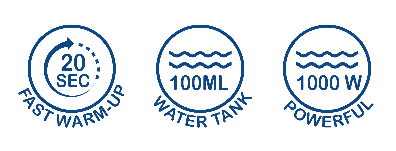 20 segundos, 100 ml, 1000 W