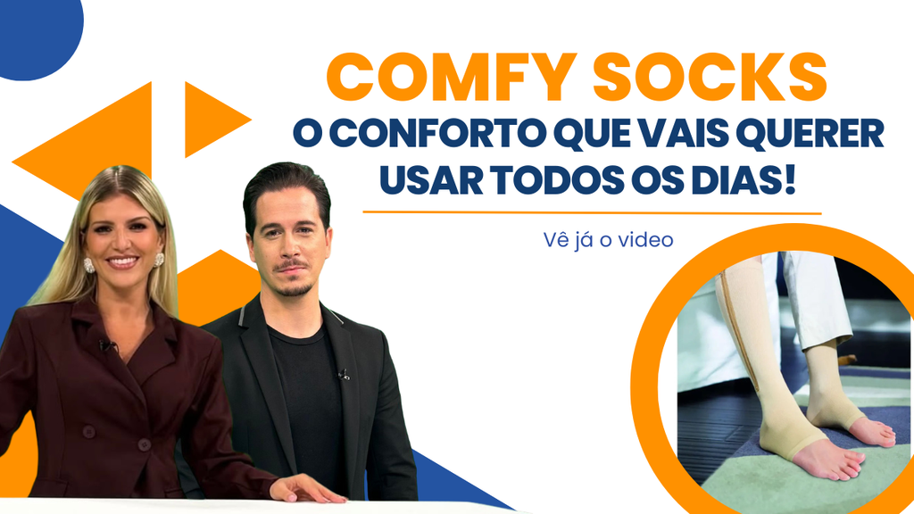 Meias de descanso com design pensado para facilitar o ato de calçar