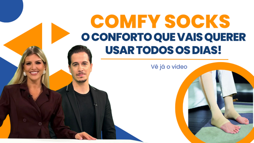 Meias de descanso com design pensado para facilitar o ato de calçar